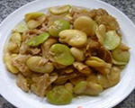 黄花菜面筋炒蚕豆