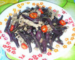 肉丝炒紫豆角