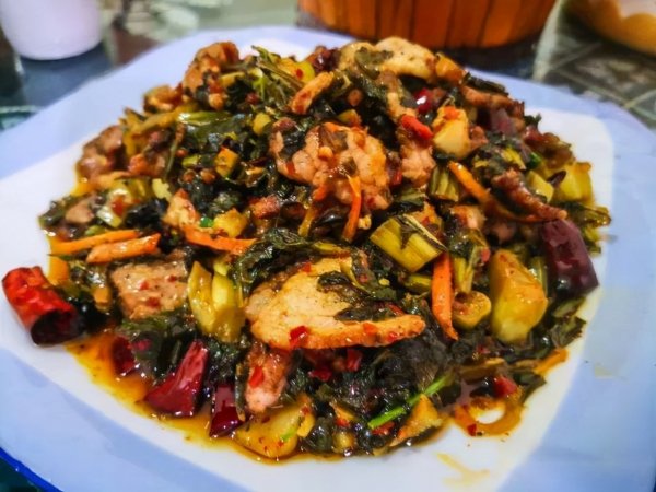 冬天解腻开胃可以煮淡菜（芥菜）3