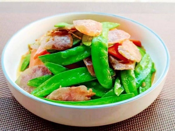 荷兰豆怎么做好吃-腊肠炒...