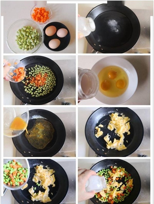 毛豆米炒鸡蛋怎么炒好吃-毛豆米炒鸡蛋的做法2