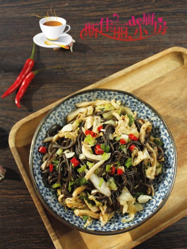 杏鲍菇和蕨根粉能一起吃吗-包菜杏鲍菇拌蕨根粉的做法4