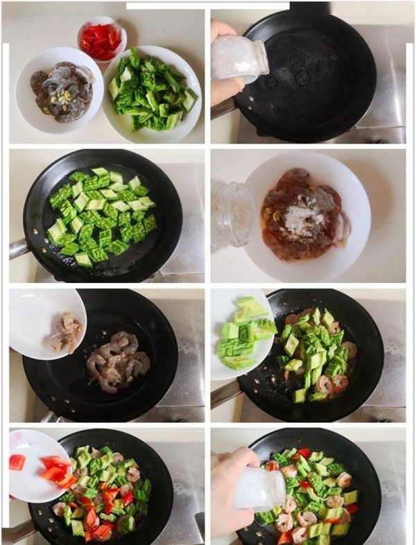 虾仁炒苦瓜怎么做-虾仁炒苦瓜的做法2