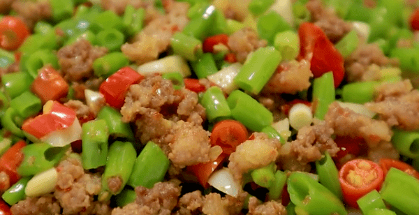 空心菜梗怎么炒好吃-空心菜梗炒肉末的做法7