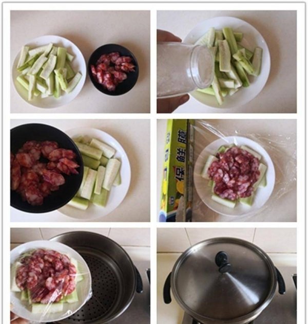 腊肠蒸丝瓜怎么做-腊肠蒸丝瓜的做法2