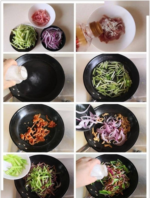 芹菜洋葱炒肉丝怎么做-芹菜洋葱炒肉丝的做法2