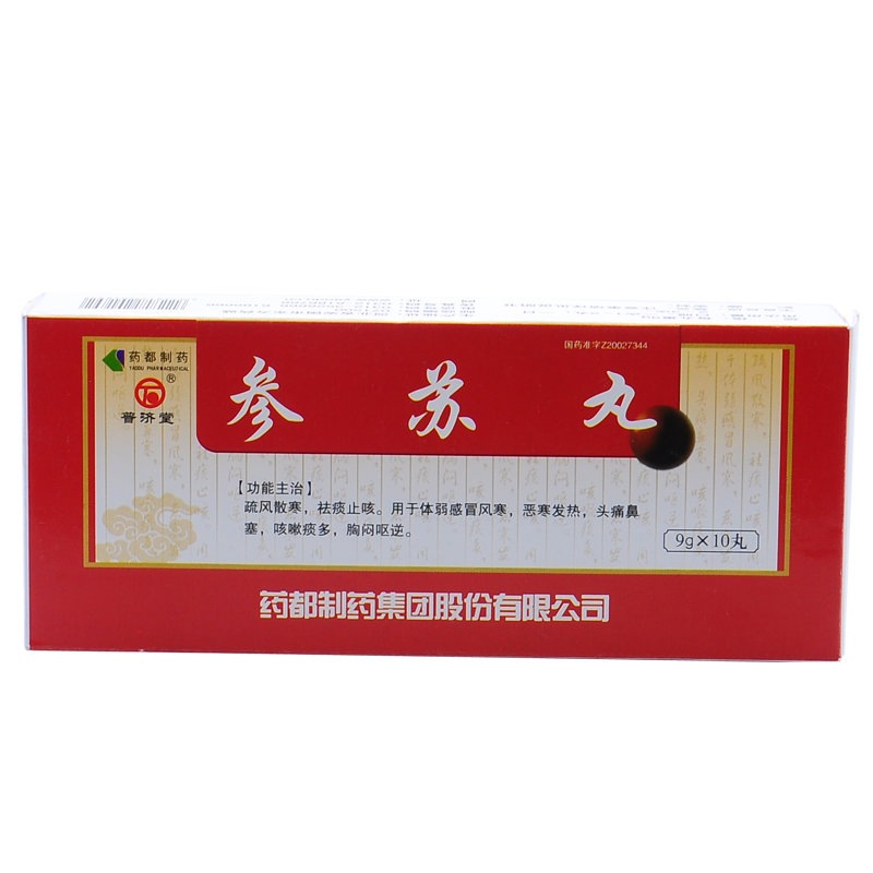 《药都制药 参苏丸》说明书