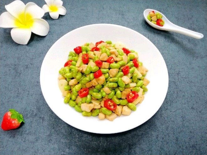 家常毛豆炒鸡丁