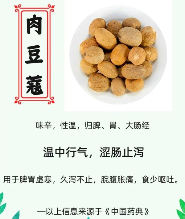 中药肉豆蔻的副作用与禁忌...